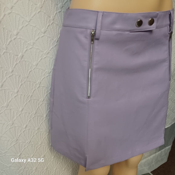 Miami For Francesca.s Size L Purple A-Line Mini Skirt with Slit - Picture 8 of 13